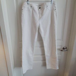 Vera Wang Roll Cuff White Jeans EUC 14